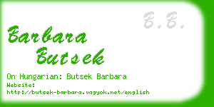 barbara butsek business card